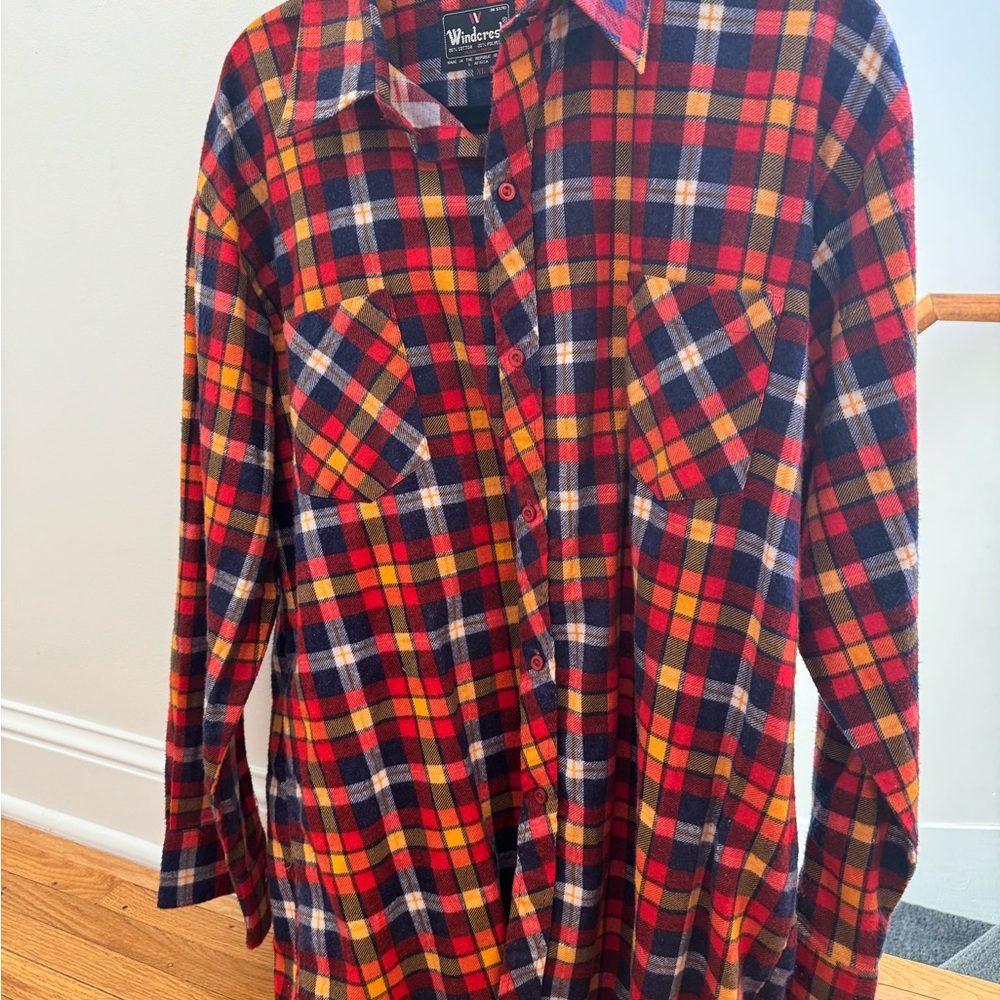 Windercrest Vintage Men's Multicolor Plaid Button Down Shirt